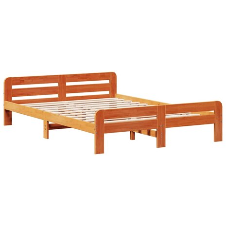 Bed met matras massief grenenhout wasbruin 140x190 cm 5