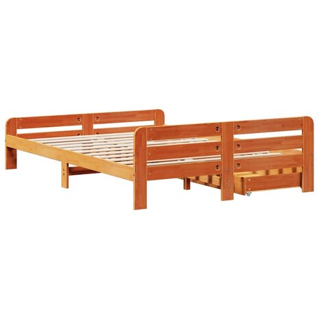 Bed met matras massief grenenhout wasbruin 140x190 cm 8