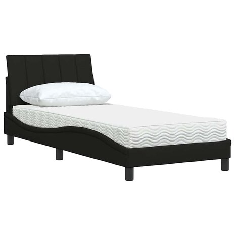 Bed met matras stof zwart 80x200 cm 4