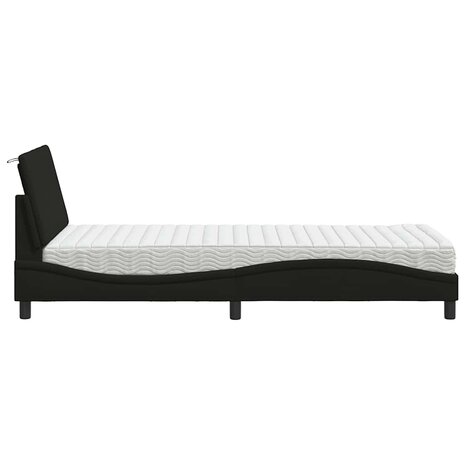 Bed met matras stof zwart 80x200 cm 6