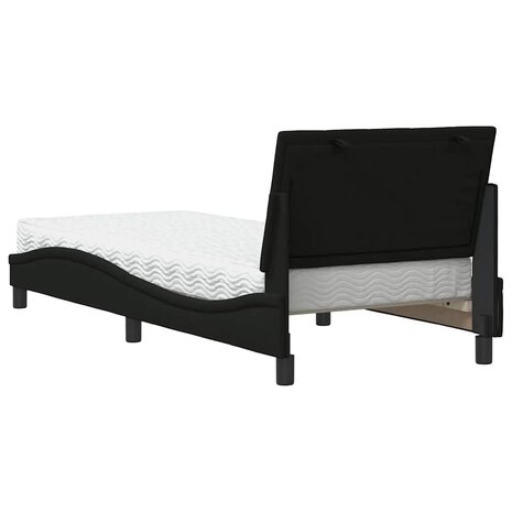 Bed met matras stof zwart 80x200 cm 7