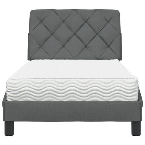 Bed met matras stof donkergrijs 90x190 cm 5