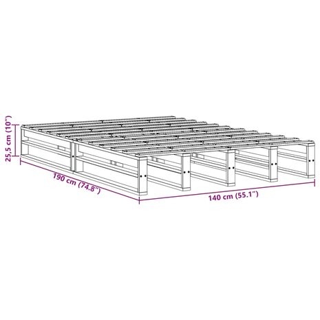 Bed met matras massief grenenhout wasbruin 140x190 cm 9