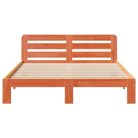 Bed met matras massief grenenhout wasbruin 140x190 cm 4