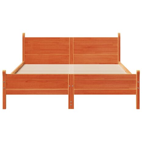 Bed met matras massief grenenhout wasbruin 140x190 cm 4