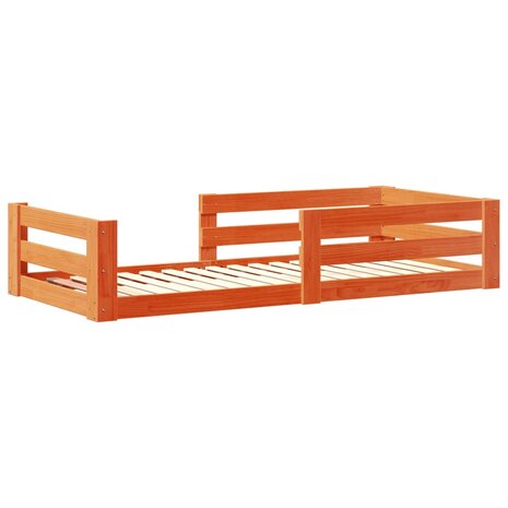 Bed met matras massief grenenhout wasbruin 80x160 cm 3