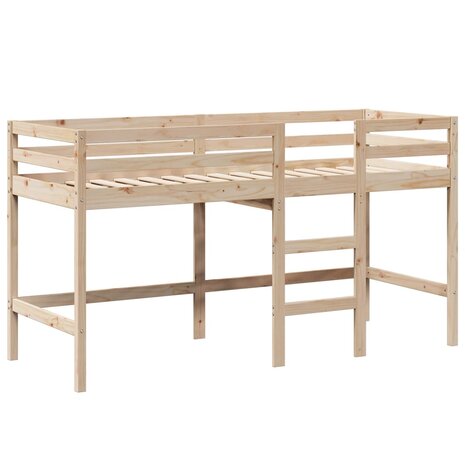 Halfhoogslaper met ladder en bedhuis grenenhout 90x200 cm 5