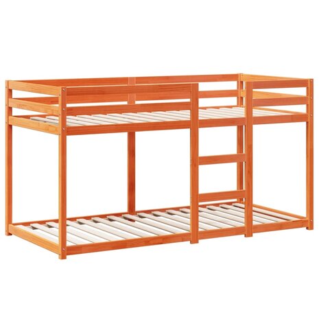 Stapelbed met dak massief grenenhout wasbruin 75x190 cm 7