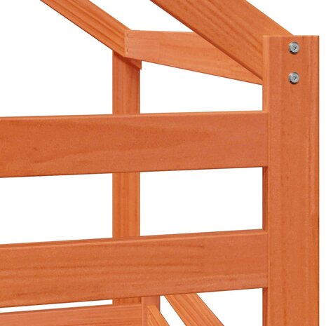 Stapelbed met dak massief grenenhout wasbruin 75x190 cm 9