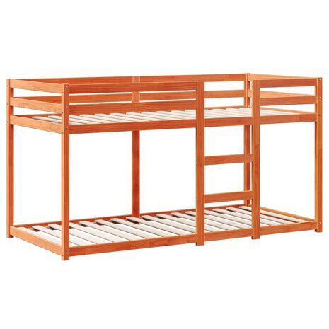 Stapelbed met dak massief grenenhout wasbruin 75x190 cm 5