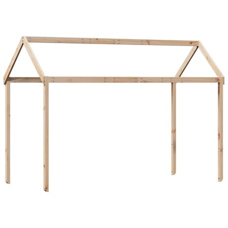 Stapelbed 75x190 cm met dak massief grenenhout 6
