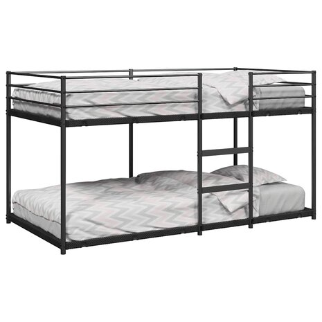 Stapelbed zonder matras 90x200 cm staal zwart 1