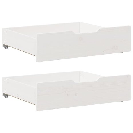 Bedlades 2 st 65x55x17 cm massief grenenhout wit 1
