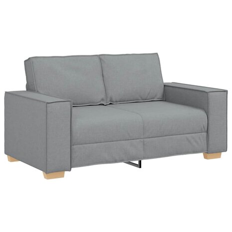 2-delige Loungeset met kussens stof lichtgrijs 4