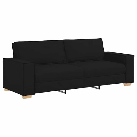 2-delige loungeset met kussens stof zwart 5