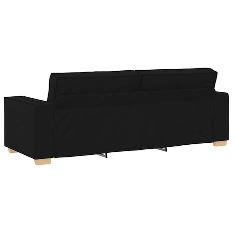 2-delige loungeset met kussens stof zwart 7