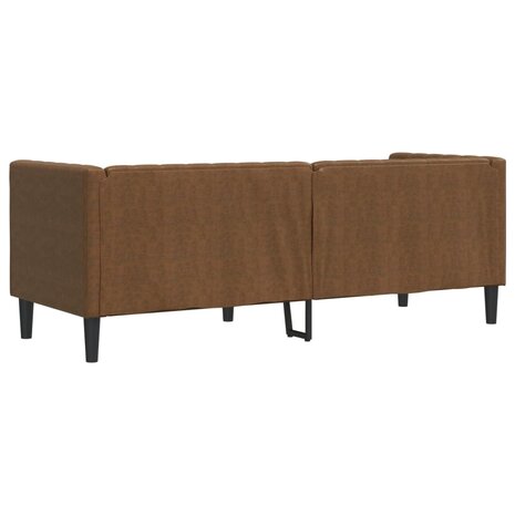 Driezitsbank Chesterfield-stijl met bolsters kunstsuède bruin 6