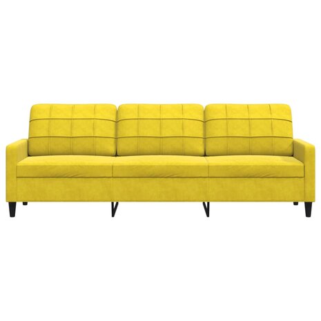 Driezitsbank 210 cm fluweel geel 4