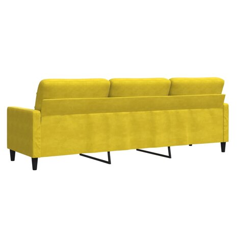Driezitsbank 210 cm fluweel geel 6