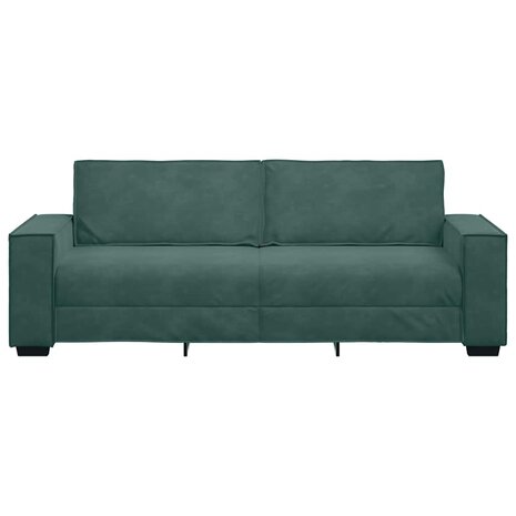 Driezitsbank 180 cm fluweel donkergroen 4