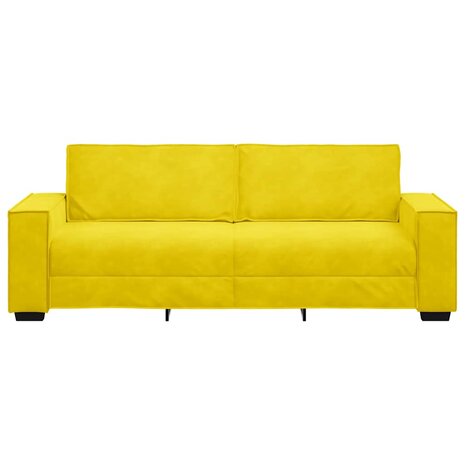 Driezitsbank 180 cm fluweel geel 4