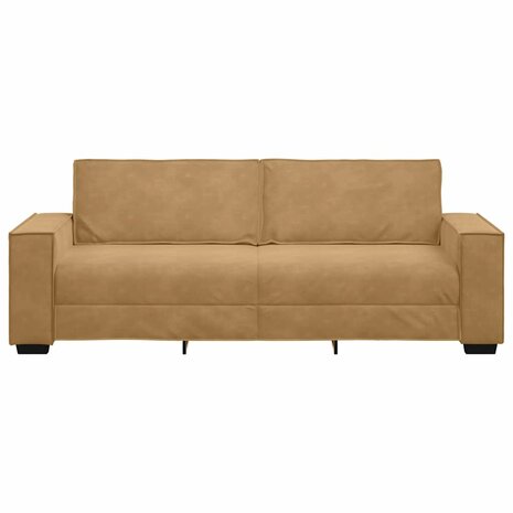 Driezitsbank 180 cm fluweel bruin 4