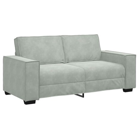 Tweezitsbank 140 cm fluweel lichtgrijs 2