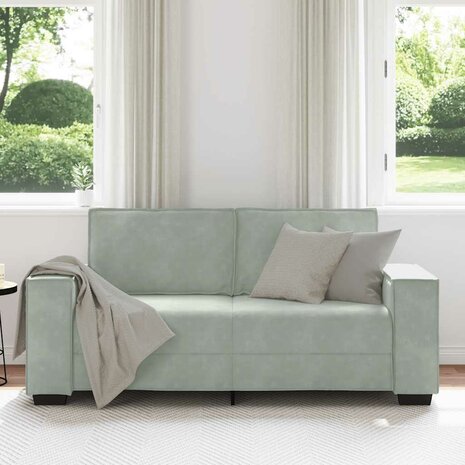 Tweezitsbank 140 cm fluweel lichtgrijs 3