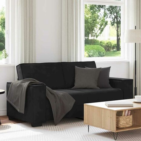 Tweezitsbank 140 cm fluweel zwart 1