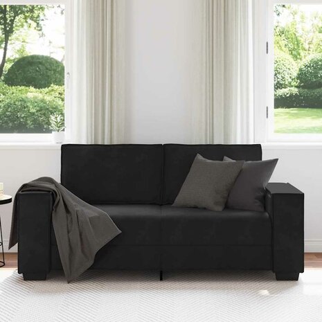 Tweezitsbank 140 cm fluweel zwart 3