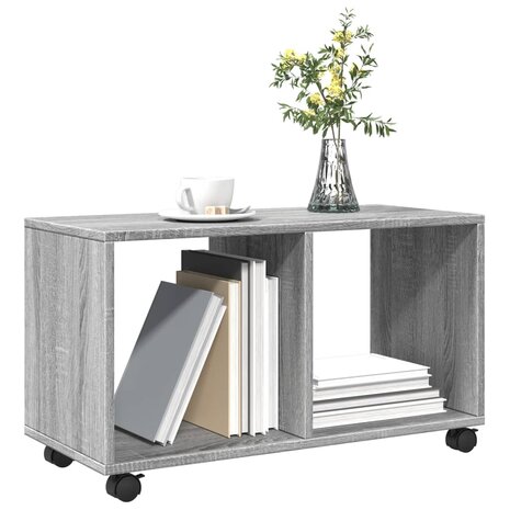 Rolkast 72x33x42,5 cm bewerkt hout grijs sonoma eikenkleurig 4