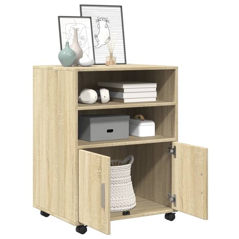 Rolkast 60x48x81 cm bewerkt hout sonoma eikenkleurig 3