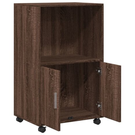 Rolkast 55x40x91 cm bewerkt hout bruin eikenkleurig 7