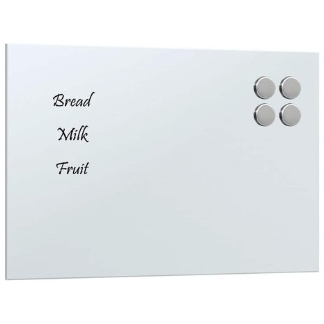 Magneetbord voor aan de wand 40x30 cm gehard glas wit 2