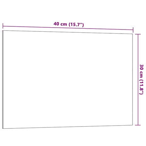 Magneetbord voor aan de wand 40x30 cm gehard glas wit 5