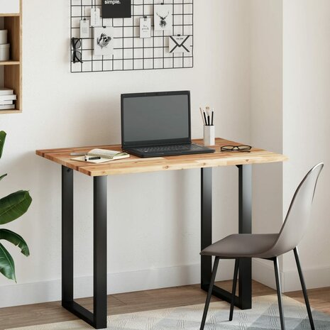 Bureaublad met olieafwerking 80x70x2 cm massief acaciahout 2