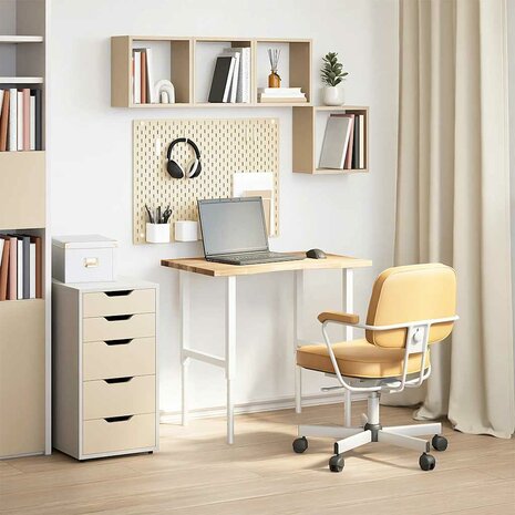 Bureaublad rechthoekig 80x60x2,5 cm onbehandeld eikenhout 3