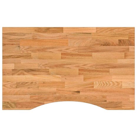 Bureaublad rechthoekig 80x50x2,5cm massief eikenhout lichtbruin 2