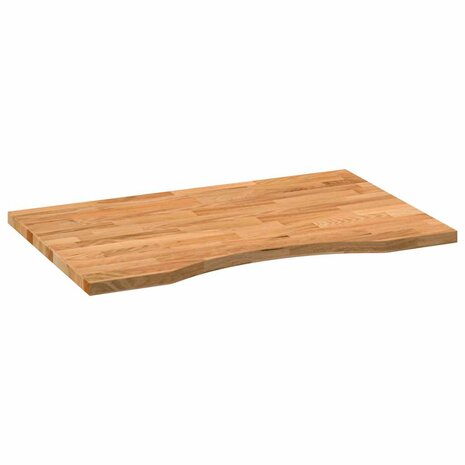 Bureaublad rechthoekig 80x50x2,5cm massief eikenhout lichtbruin 4
