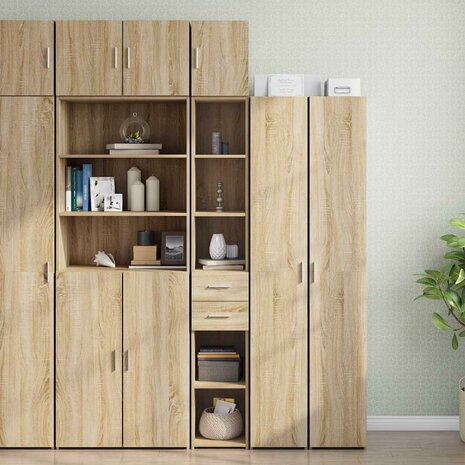 Opbergkast smal 30x42,5x225 cm bewerkt hout sonoma eikenkleurig 1