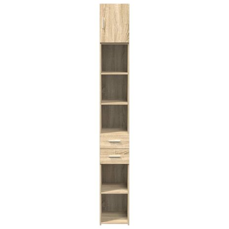 Opbergkast smal 30x42,5x225 cm bewerkt hout sonoma eikenkleurig 4