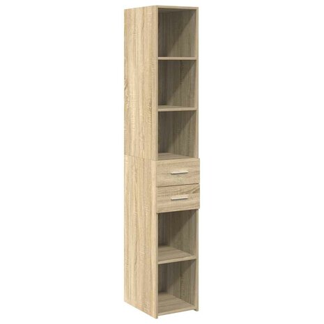Opbergkast smal 30x42,5x225 cm bewerkt hout sonoma eikenkleurig 6