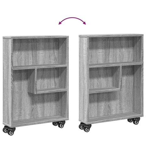 Opbergtrolley smal 48x13x68 cm bewerkt hout grijs sonoma eiken 7