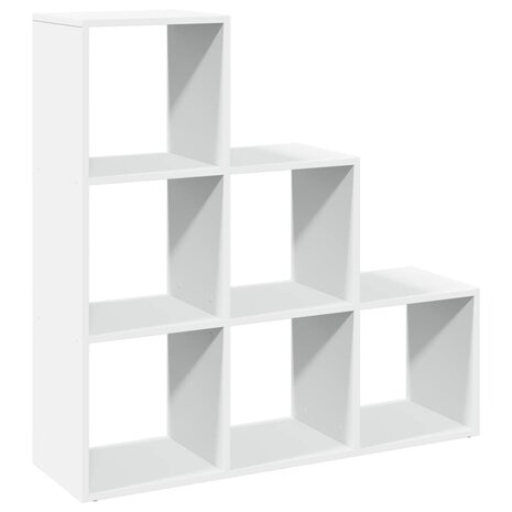 Kamerscherm / boekenkast 3-laags 99x29x99 cm bewerkt hout wit 2