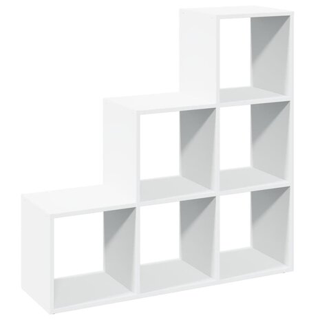 Kamerscherm / boekenkast 3-laags 99x29x99 cm bewerkt hout wit 7