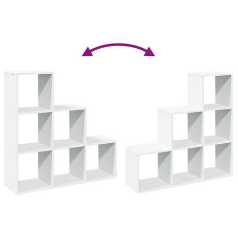 Kamerscherm / boekenkast 3-laags 99x29x99 cm bewerkt hout wit 8