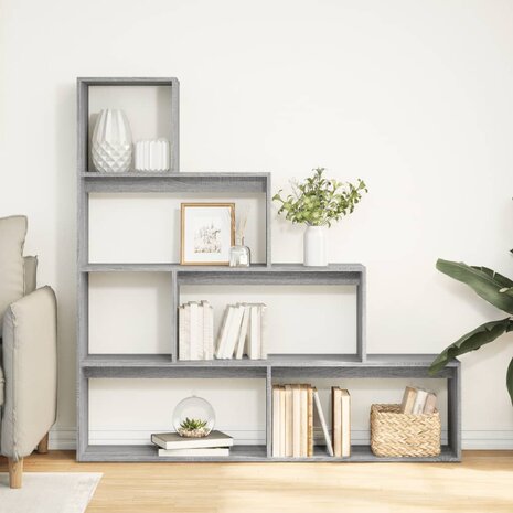 Kamerscherm / boekenkast 143,5x29x143,5 cm hout grijs sonoma 3