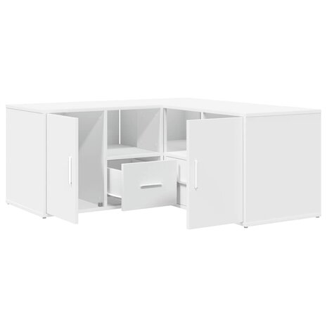 Hoekkast 160x40x45 cm bewerkt hout wit 2