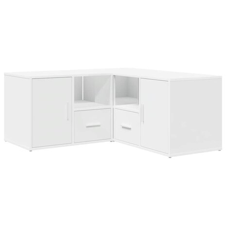 Hoekkast 160x40x45 cm bewerkt hout wit 5