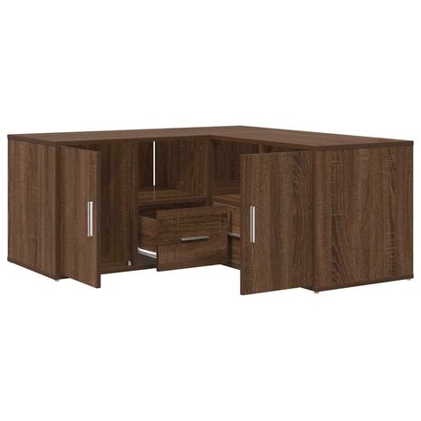 Hoekkast 160x40x45 cm bewerkt hout bruin eikenkleurig 2